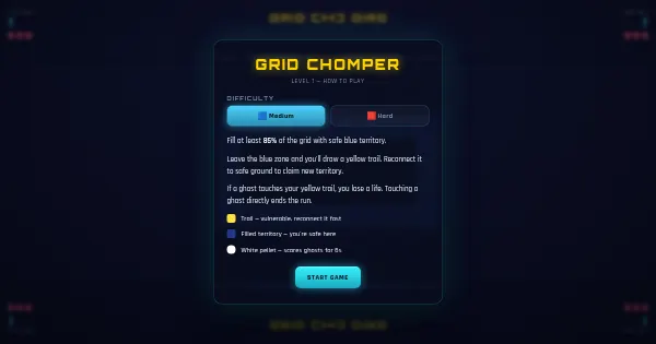 Screenshot of grid chomper