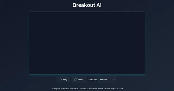 Screenshot of breakout AI game
