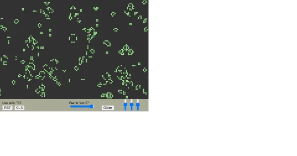 Screenshot of cellularAutomata