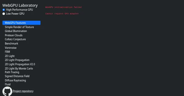 Screenshot of WebGPU Lab