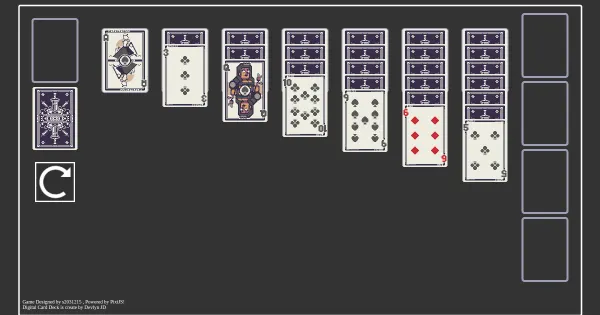 Screenshot of PixiJS Solitaire