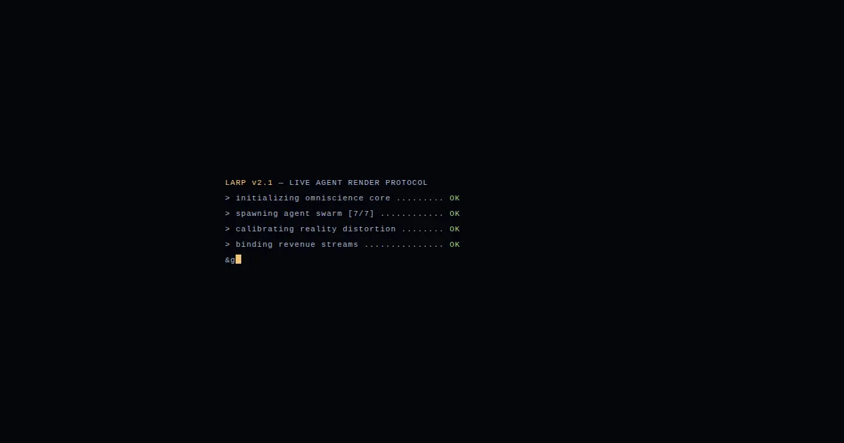 Screenshot of larp dashboard