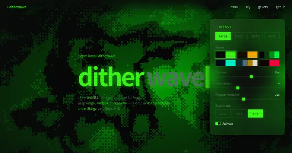 Screenshot of ditherwave