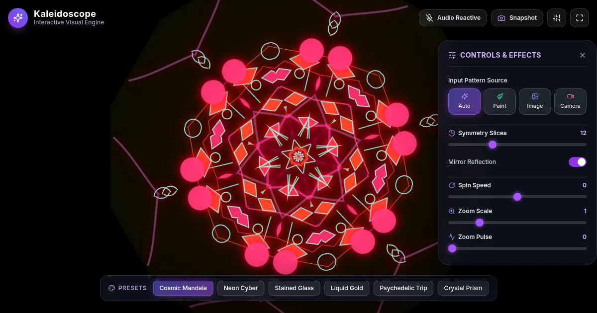 Screenshot of kaleidoscope