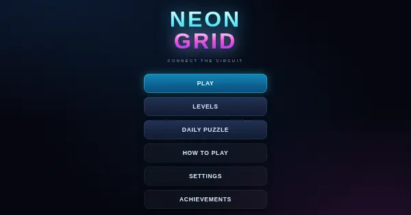 Screenshot of neon grid