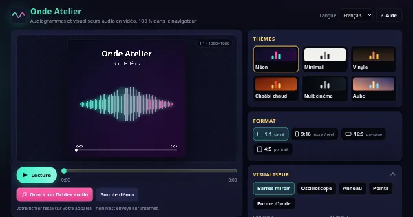 Screenshot of onde atelier