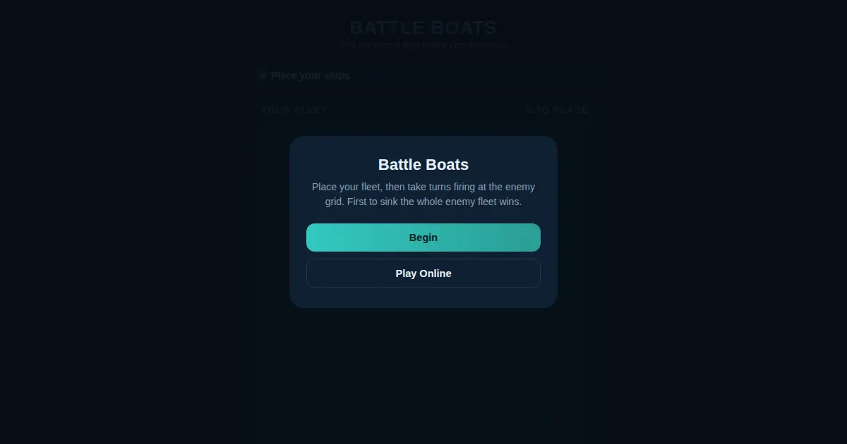 Screenshot of battle boats