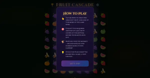 Screenshot of fruit cascade
