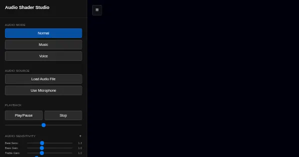 Screenshot of Audio Shader Studio