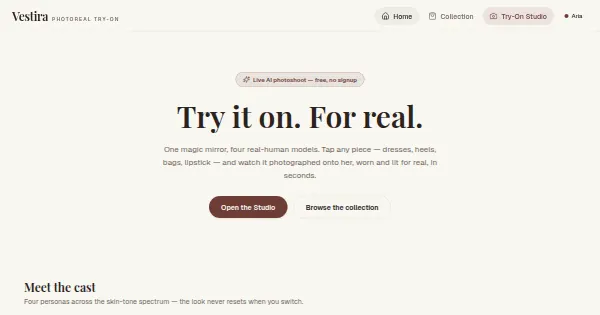 Screenshot of vestiraapp