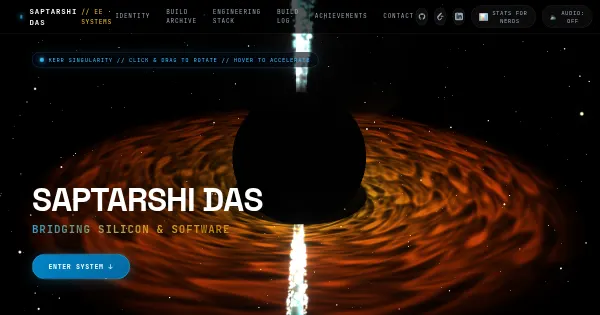 Screenshot of portfolio website