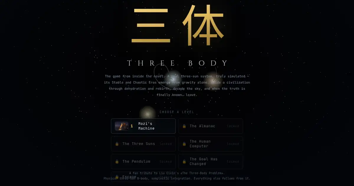 Screenshot of three body game