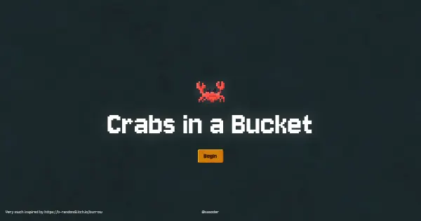 Screenshot of crabs in a bucket