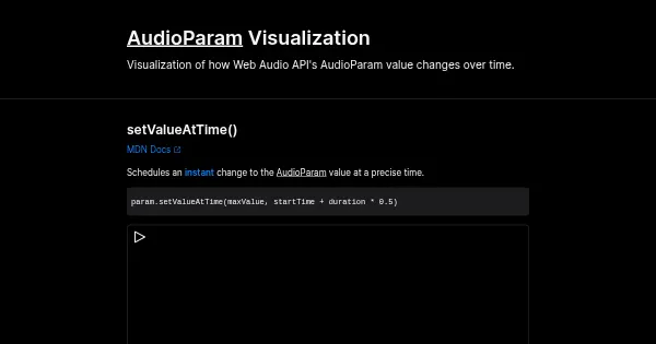 Screenshot of audioparam visualization