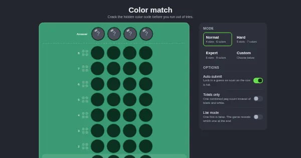 Screenshot of color match
