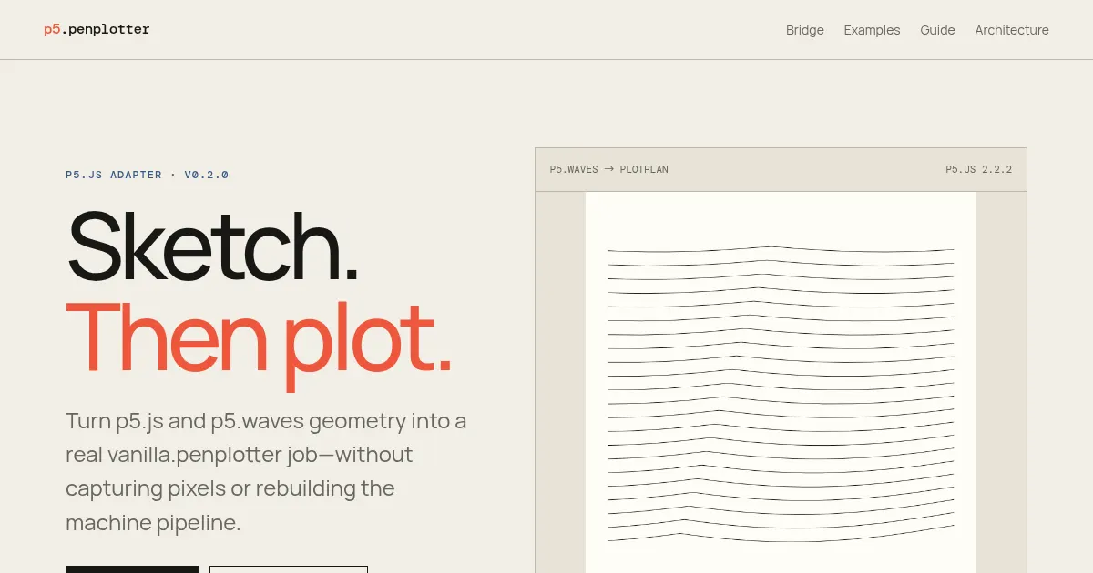 Screenshot of p5.penplotter