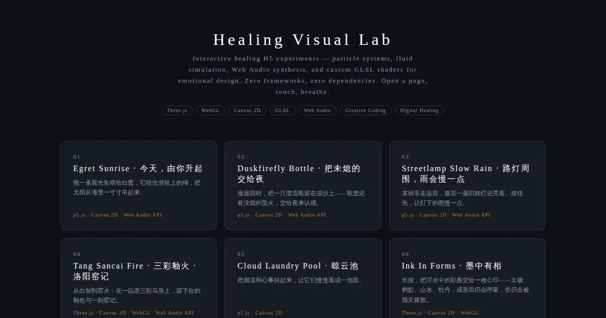 Screenshot of healing visual lab