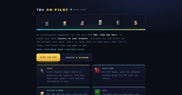 Screenshot of tbh copilot