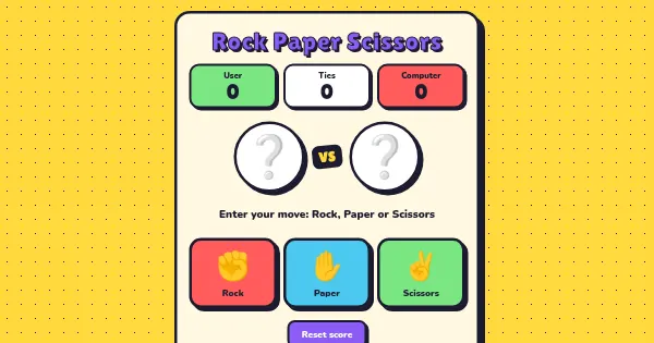 Screenshot of rock paper scissors