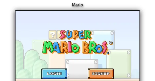 Screenshot of cocos creator mario
