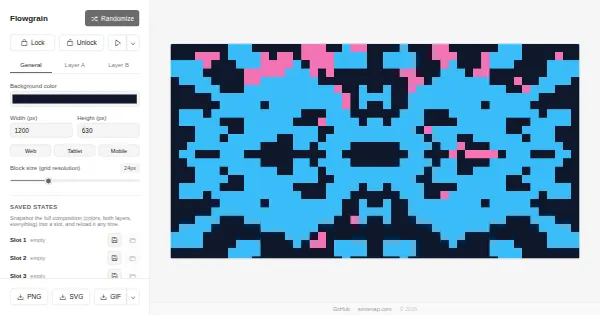 Screenshot of flowgrain