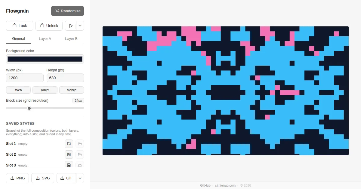 Screenshot of flowgrain