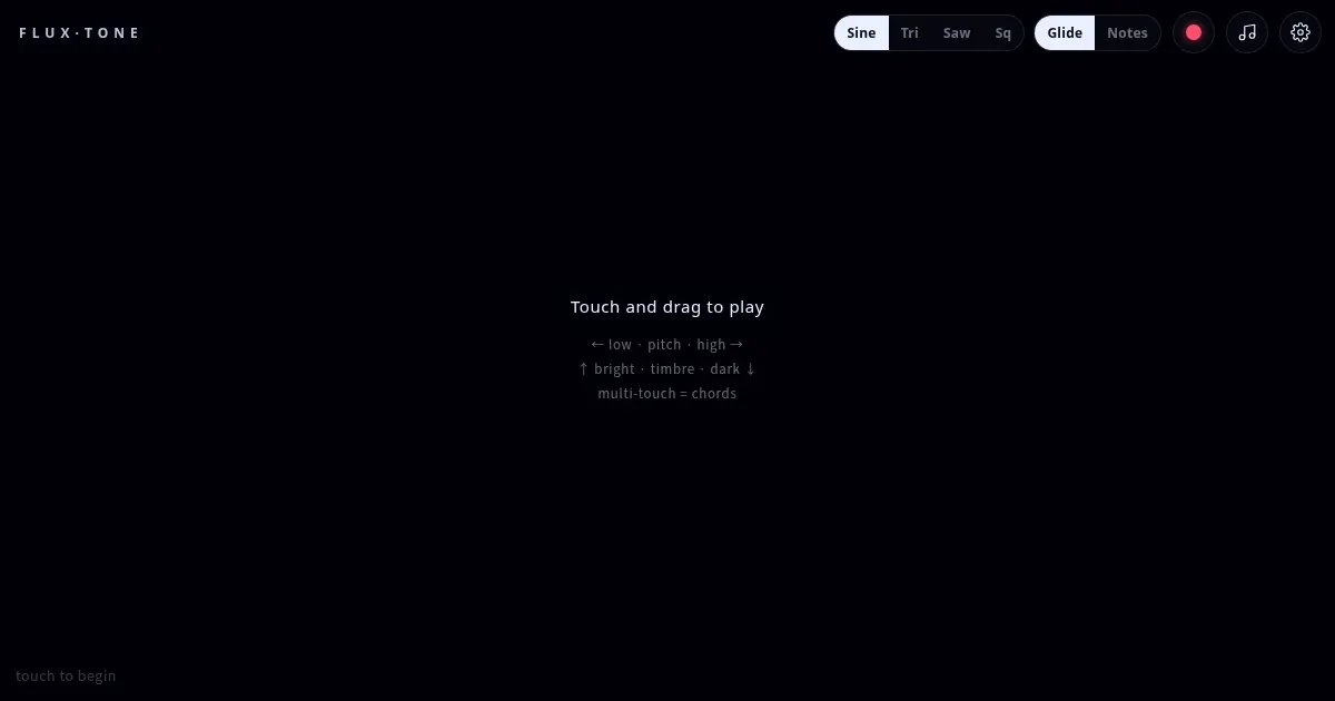 Screenshot of FluxTone