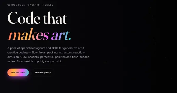Screenshot of generative art pack