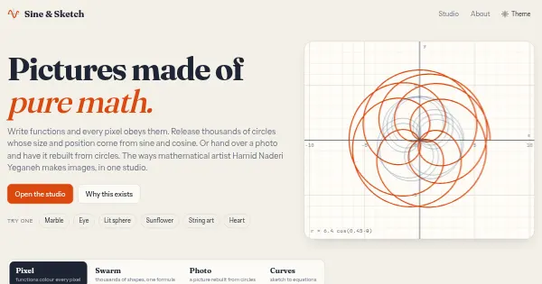 Screenshot of sine and sketch