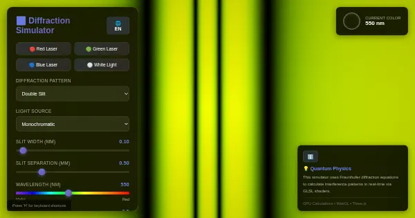 Screenshot of Quantum Diffraction Simulator