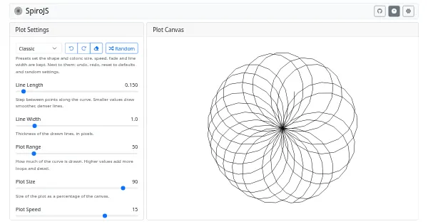Screenshot of SpiroJS