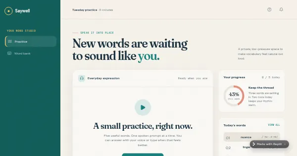 Screenshot of Vocabulary Voice Coach