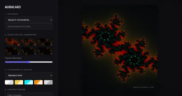Screenshot of aura card