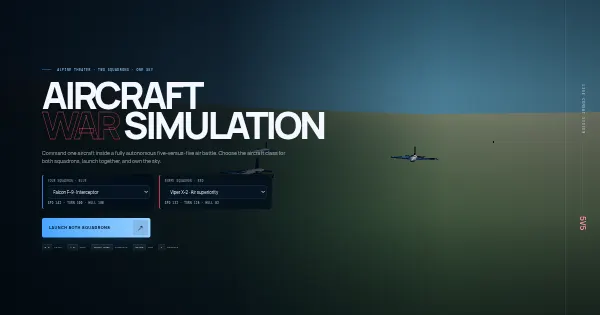 Screenshot of aircraft war simulation