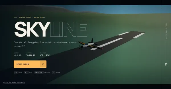 Screenshot of skyline flight simulator
