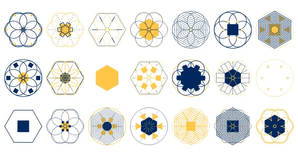 Screenshot of generative crystals