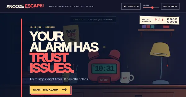 Screenshot of SnoozeEscape