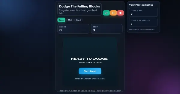 Screenshot of Dodge the Falling Blocks