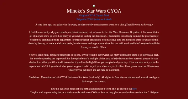 Screenshot of swcyoa.github.io