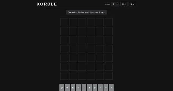 Screenshot of xordle