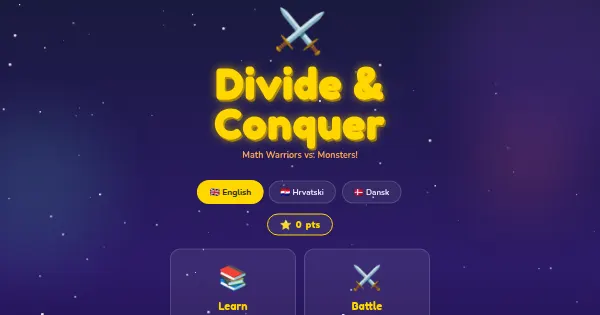 Screenshot of divide and conquer
