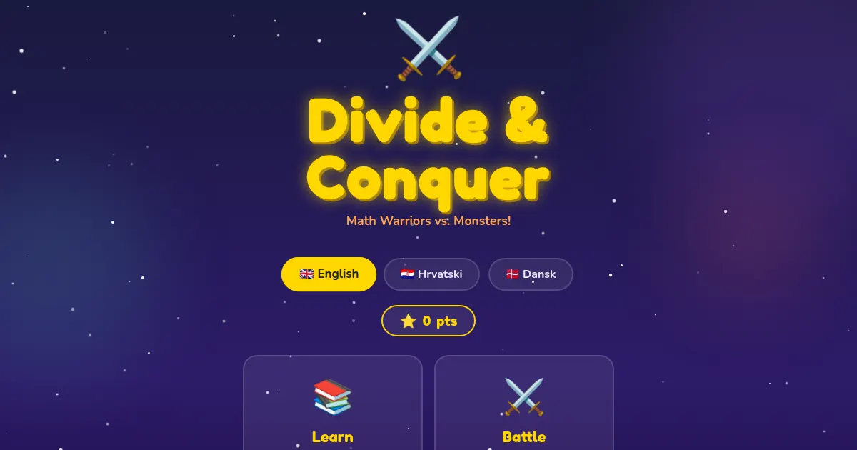 Screenshot of divide and conquer