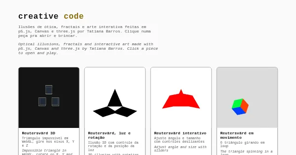 Screenshot of creative code