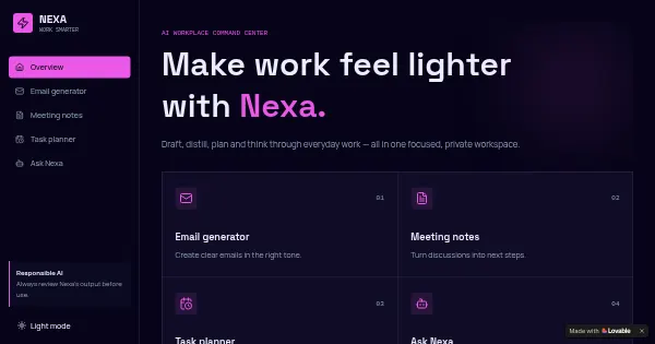Screenshot of ai productivity hub
