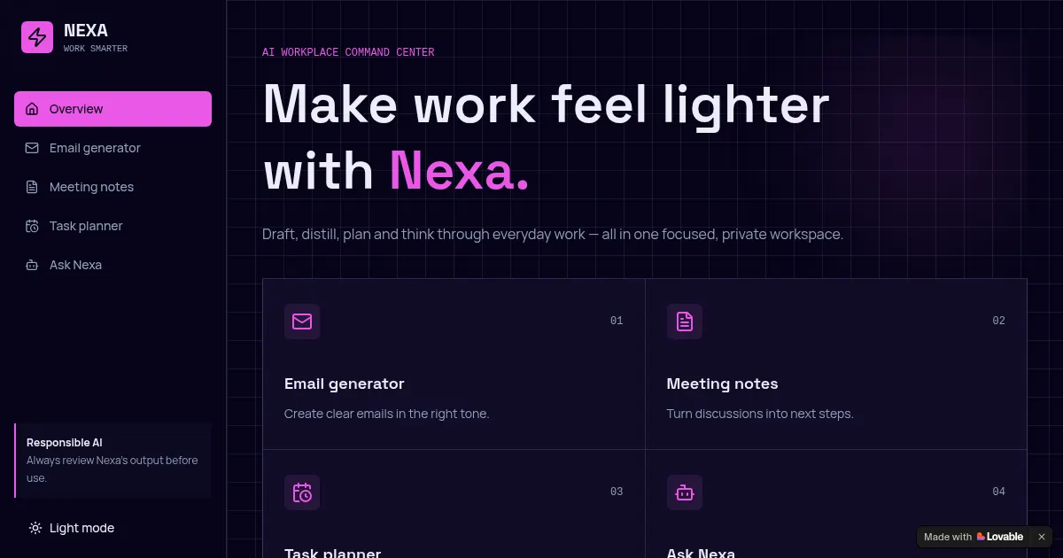 Screenshot of ai productivity hub