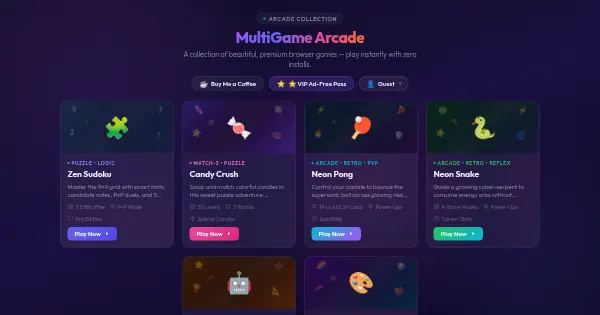 Screenshot of multigame