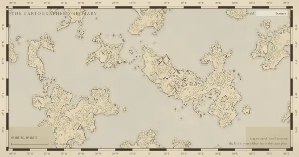 Screenshot of bestiary