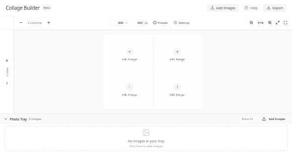 Screenshot of v0 collage builder