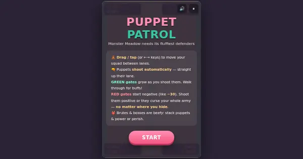 Screenshot of puppet patrol