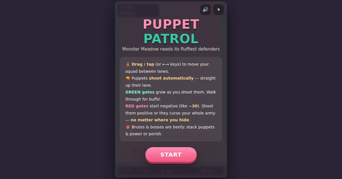 Screenshot of puppet patrol